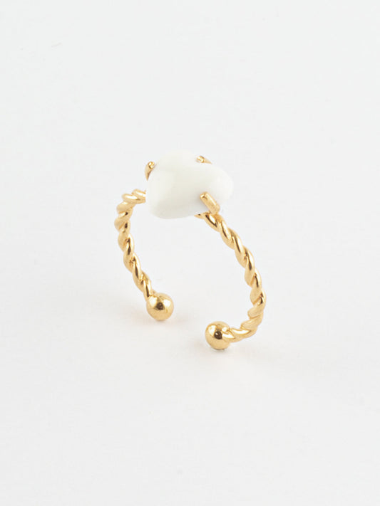 Bague torsadée ajustable coeur - Des mots d'amour