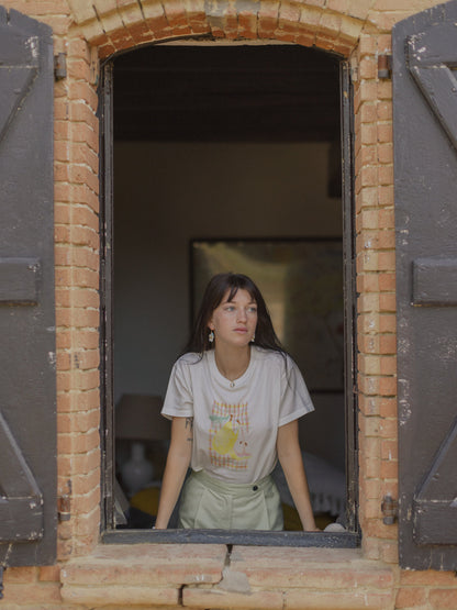 Boucles d'oreilles fleur blanche & oiseau bleu