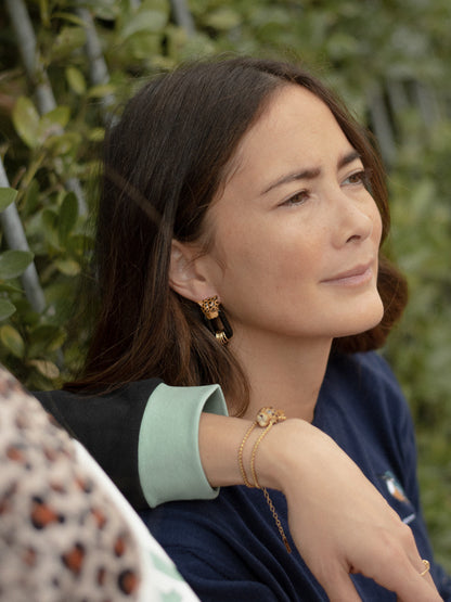 Boucles d'oreilles noires léopard