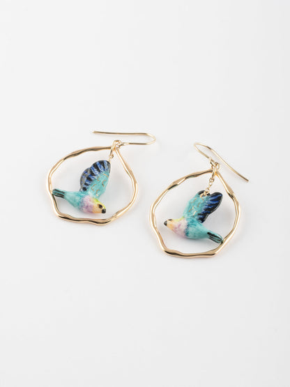 Boucles d'oreilles oiseau volant