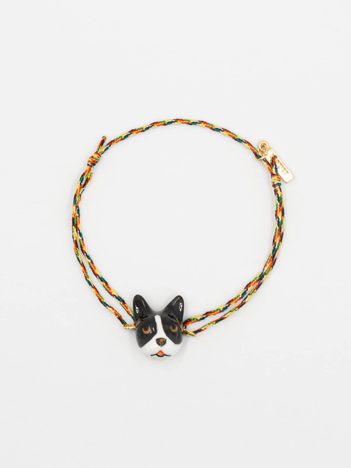 Bracelet charm's multicolore bouledogue