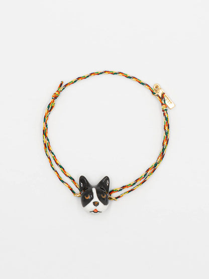 Bracelet charm's multicolore bouledogue
