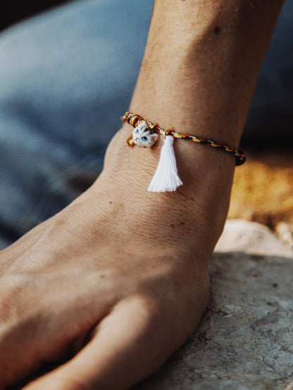 Bracelet chat et pompon