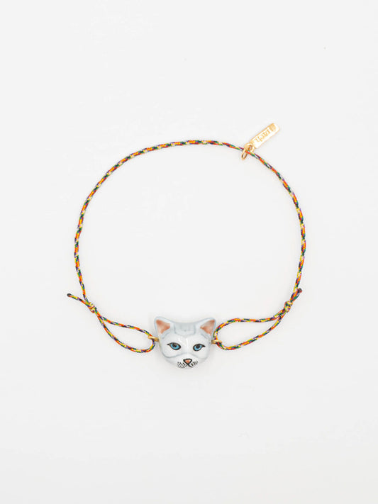 Bracelet charm's multicolore chat tabby