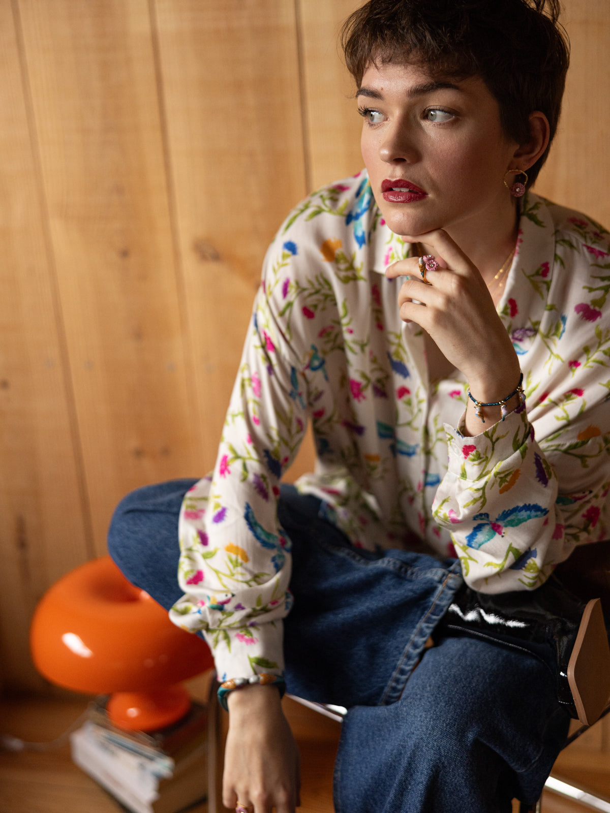 Bracelet oiseaux rose et bleu