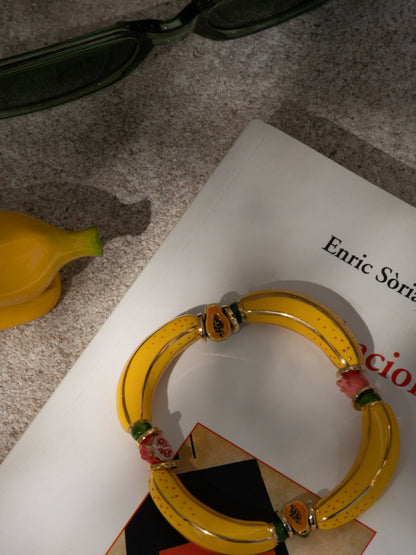 Bracelet fruits & perles bananes jaunes