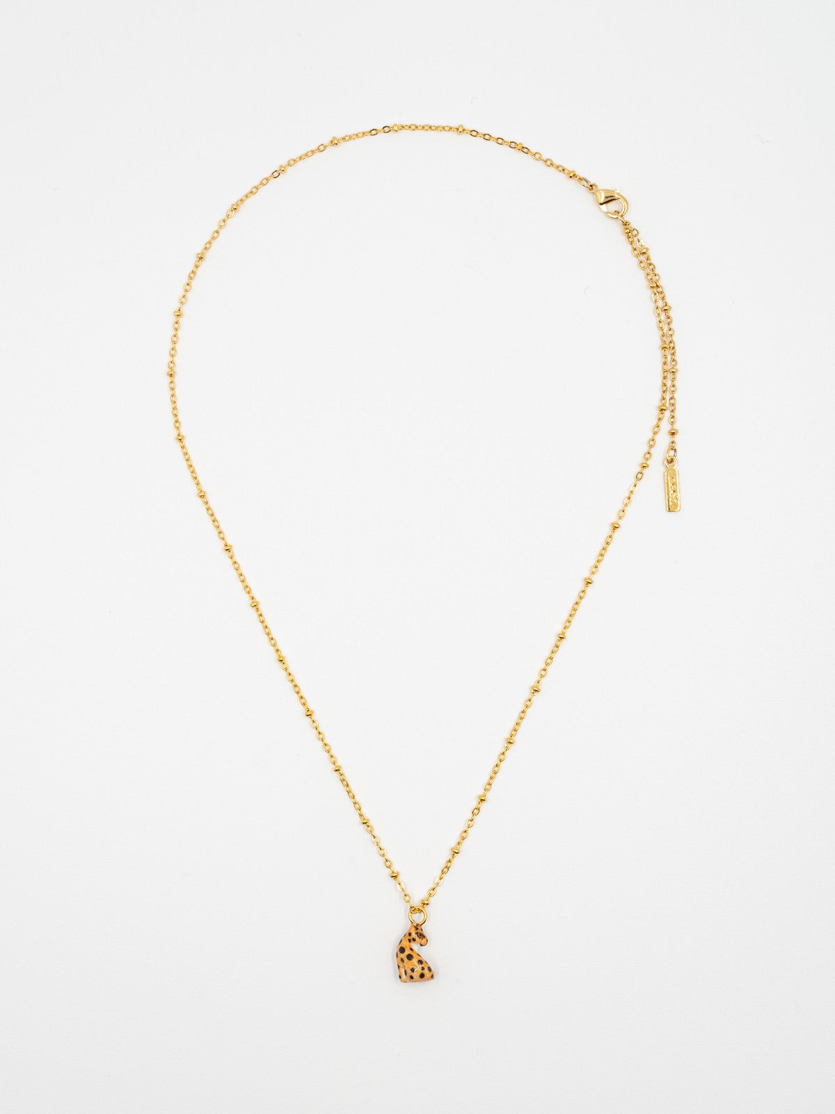 Collier léopard animal porcelaine peint à la main