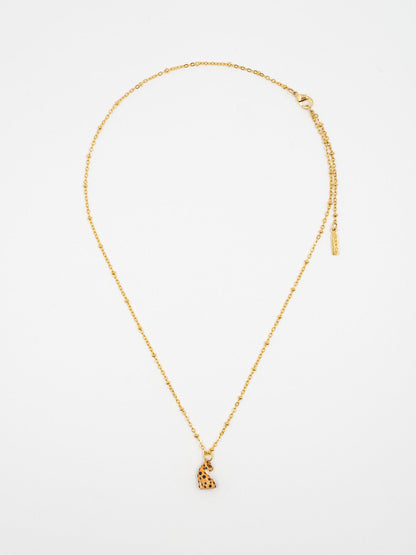 Collier léopard animal porcelaine peint à la main