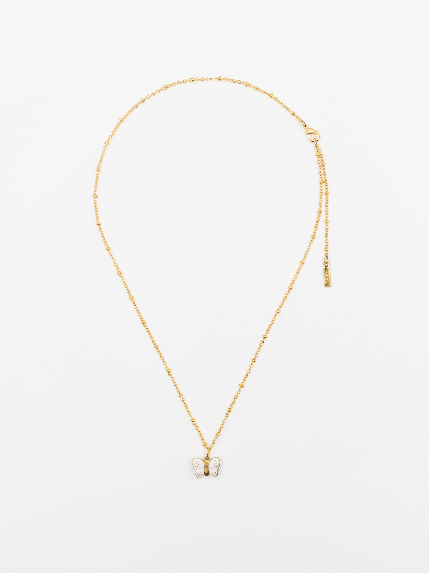 Collier papillon porcelaine peint à la main