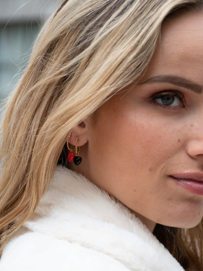 Mini créole coeur noir - Vendue à l'unité - Premier amour