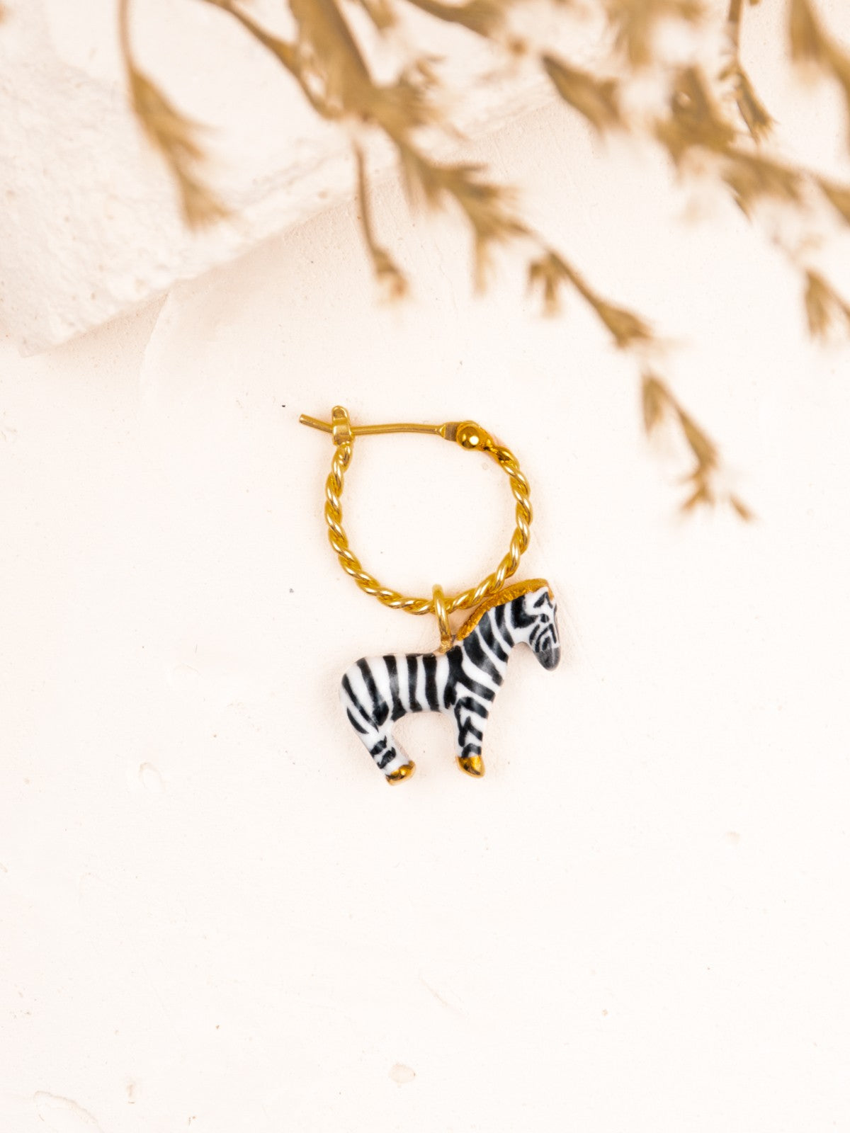 Mini créole zèbre porcelaine peint à la main