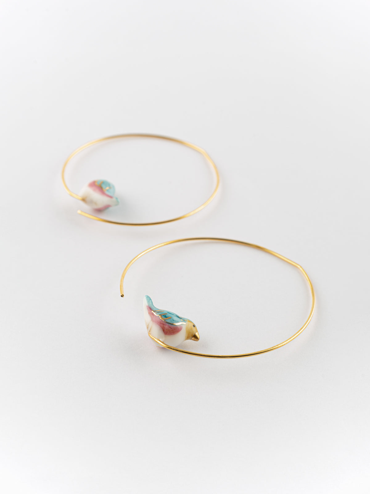 Petites créoles oiseau bleu