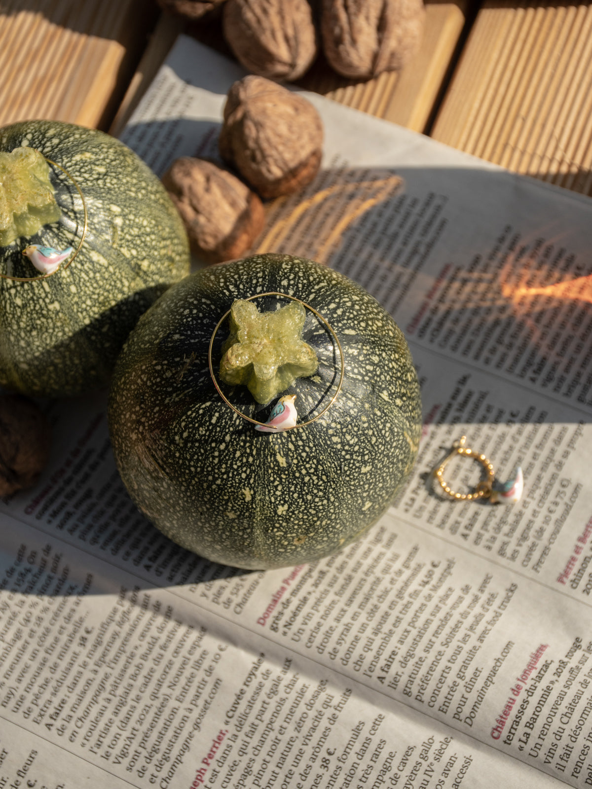 Petites créoles oiseau bleu