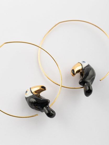 Petites créoles toucan bec doré