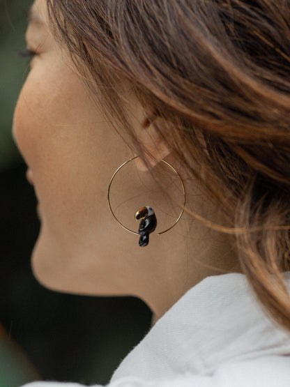 Petites créoles toucan bec doré