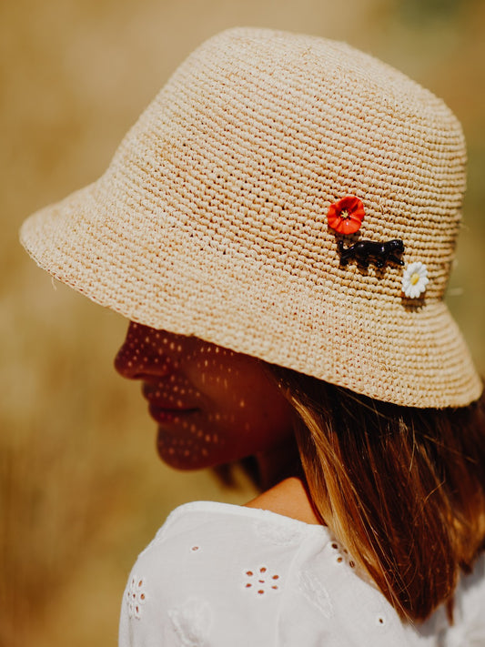 Pin's fleur coquelicot porcelaine Nach