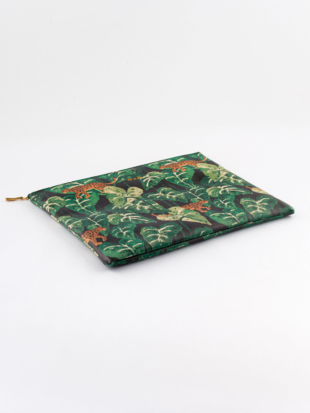 Pochette feuilles & léopard