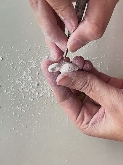 Orecchini pendenti con fenicotteri e conchiglie