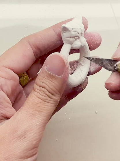 White and gold leopard print earrings