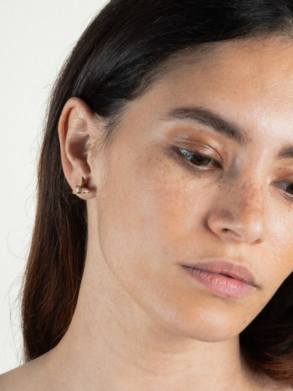 bijou boucles d'oreilles puces d'oreilles biche en porcelaine peinte à la main