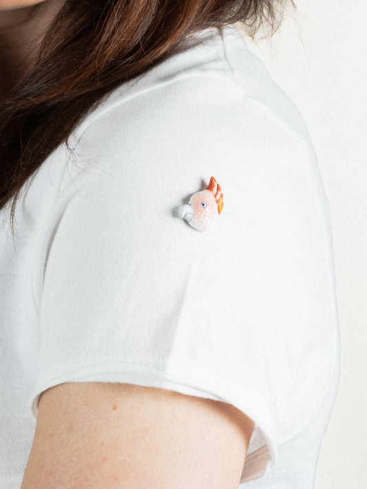 T-shirt blanc bulldog 100% coton