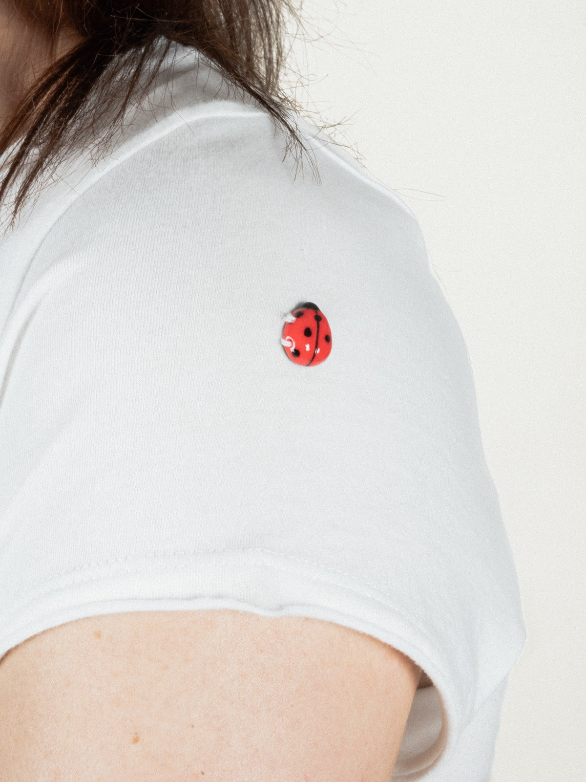 T-shirt blanc dessin guépard 100% coton