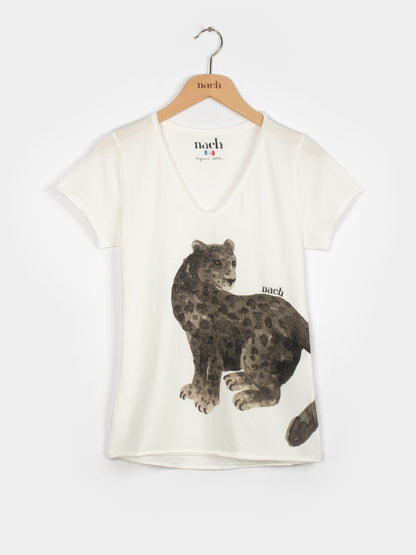 T-shirt panthère noire assise